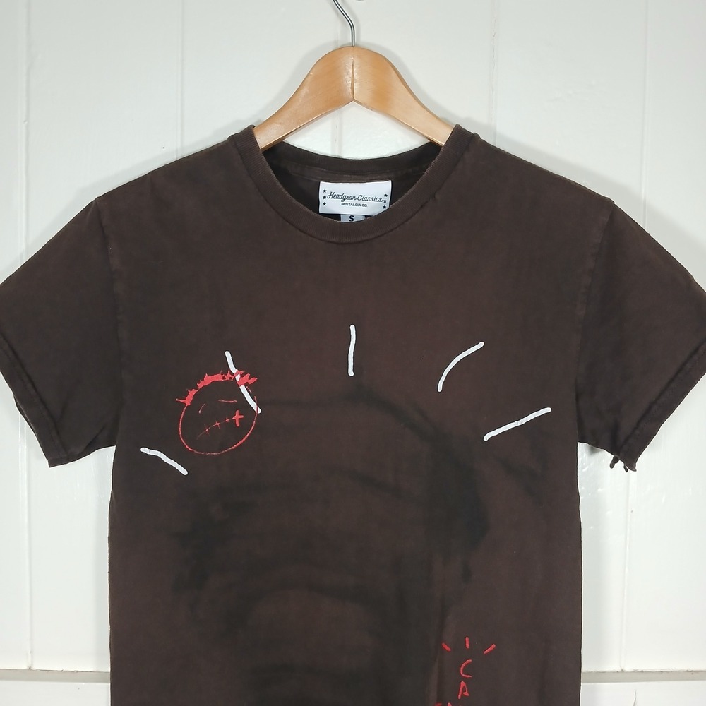 Cactus Jack Travis Scott T-Shirt Mens Small Brown Graphic Headgear Classics *